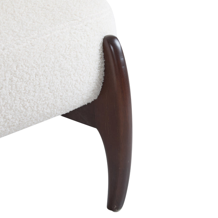 Coco Modern Boucle Lounge Chair with Solid Wood Frame, Beige