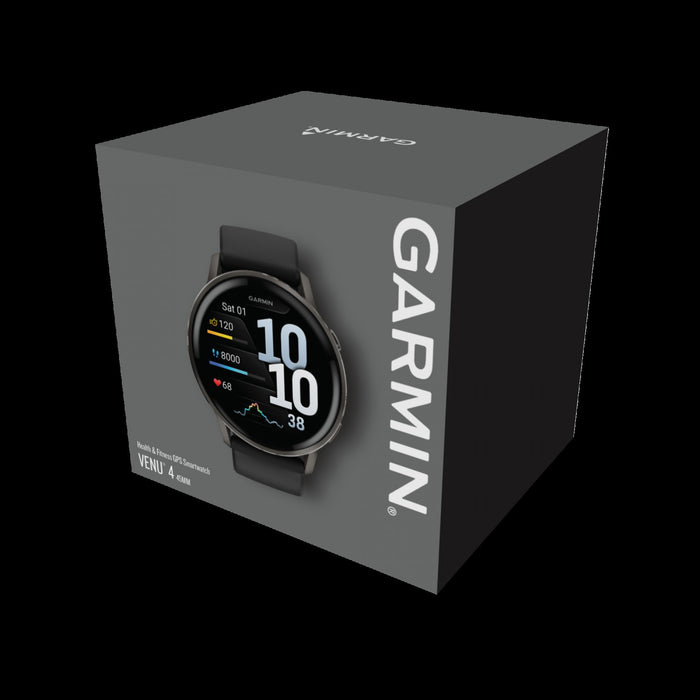Garmin Venu 4 45mm Slate Multisport Smartwatch - Performance Monitor, Fitness Age Estimate, Turn-by-Turn Navigation, SatIQ Tech, Voice Control
