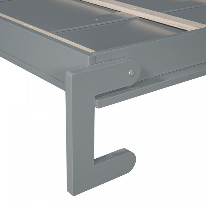 Joyce Closet Queen Murphy Bed With Drawers And Shelves - Grey