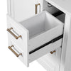 Emerson 30 Inch Bathroom Vanity with Ceramic Sink and Three Drawers, White | Emerson Meuble de salle de bain 30 pouces avec vasque en ceramique et trois tiroirs, Blanc