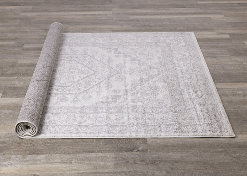 Fallon White Grey Elegant Faded Traditional Rug, 5'3\" x 7'7\" Indoor Area Rug