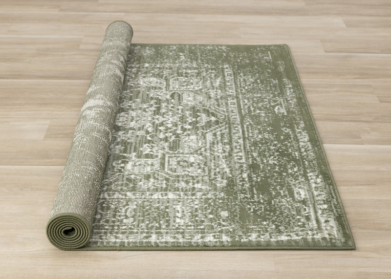 Florence Green White Elegant Classic Rug, 5'3\" x 7'4\" Indoor Area Rug