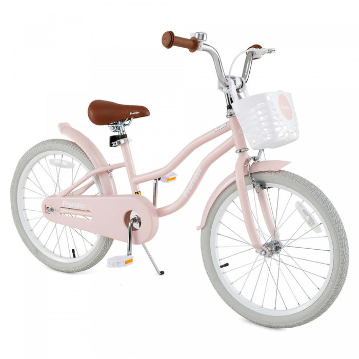 Prorider 20\" Kids Bike With Height Adjustable Handlebar & Seat Hand Brake & Coaster Brake Pink