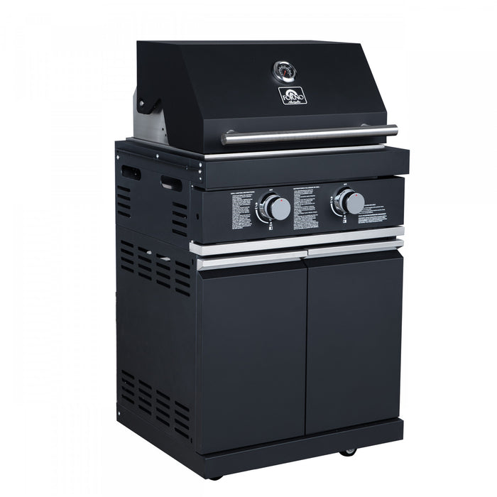 Forno All'Aperto Outdoor Kitchen with Black Countertop, 99,600 BTU, Bar Module & Pizza Oven - FODKT2568BLK