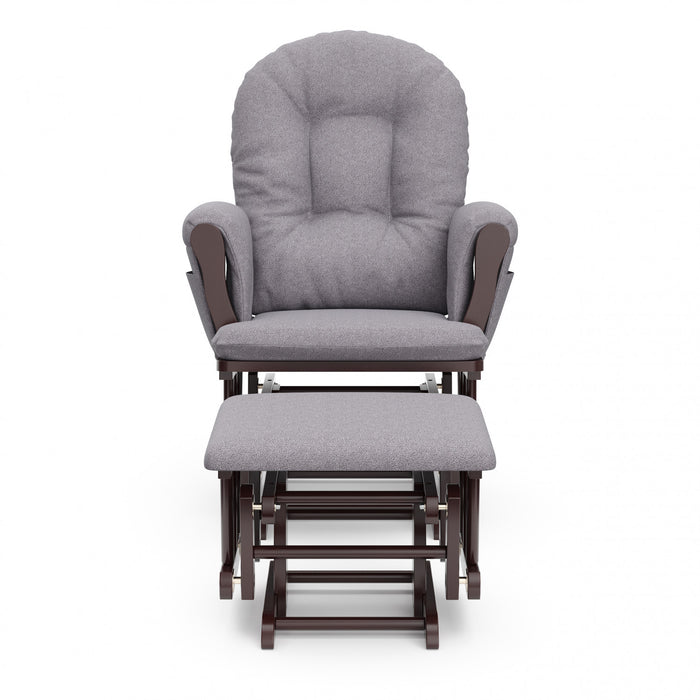 Storkcraft Hoop Glider and Ottoman - Espresso/Gray Swirl