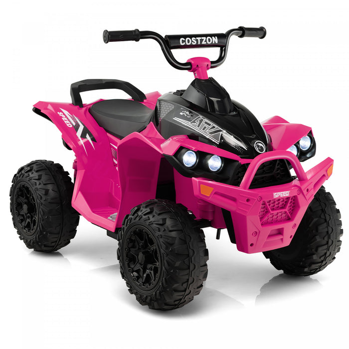 Costway 12v Battery Powered Kids Ride On Atv Electric 4-wheeler Quad Car With Mp3 & Light