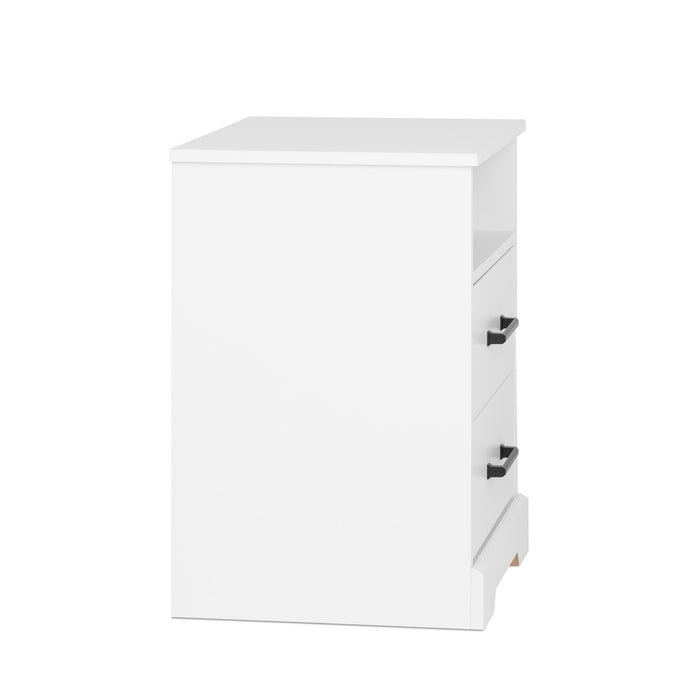 Prepac Rustic Ridge Farmhouse 2-Drawer Nightstand - White