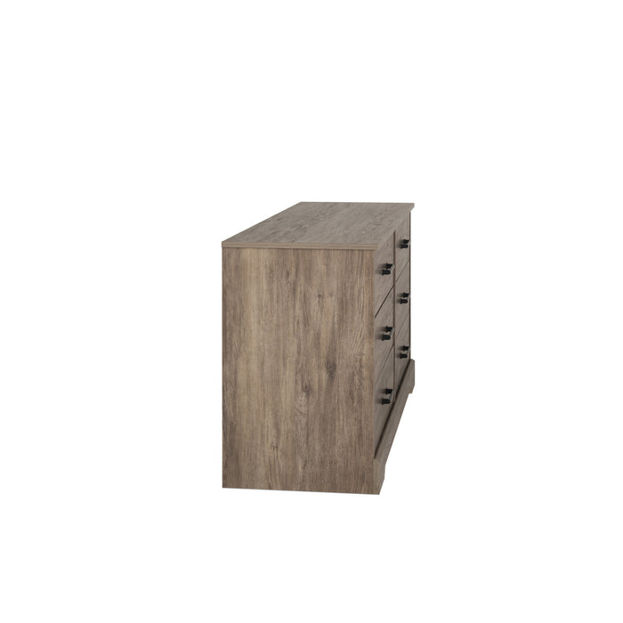 Prepac Rustic Ridge Farmhouse 6-Drawer Dresser - Brown
