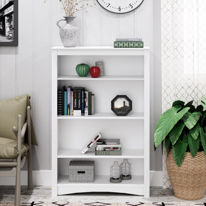 Four-Shelf Bookcase - White