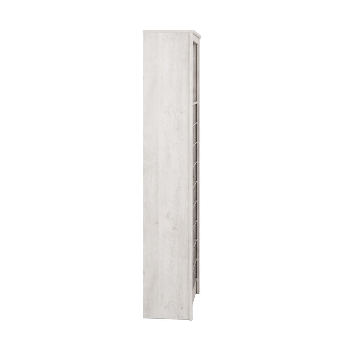 Rustic Ridge Farmhouse Shoe Storage Cabinet - Washed White