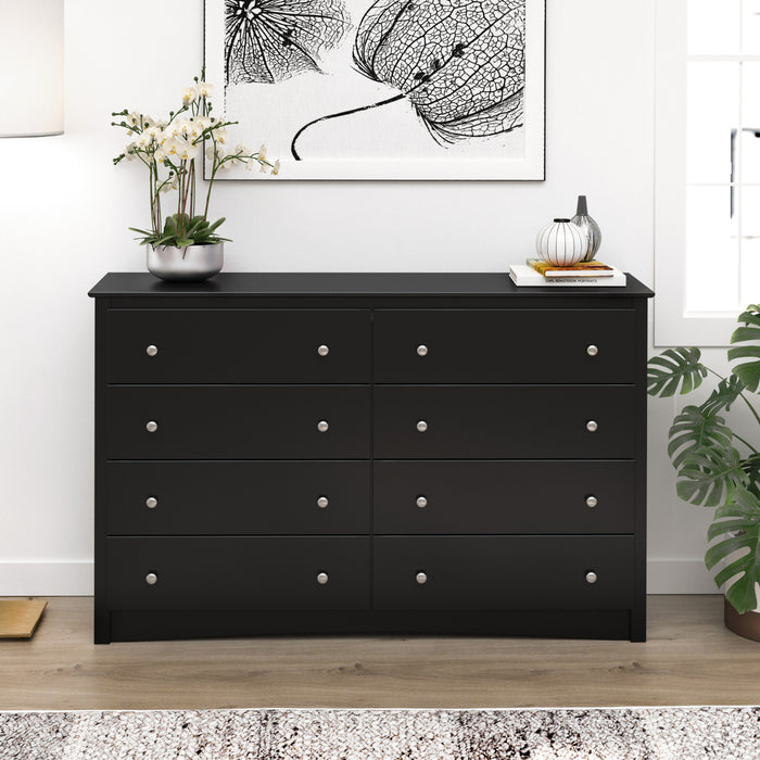 Jade 8-Drawer Dresser - Black
