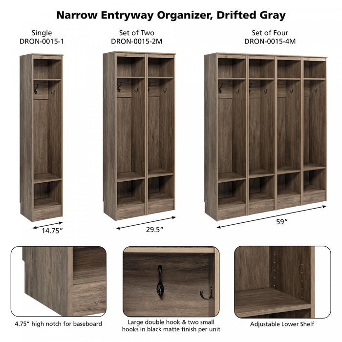 Narrow Entryway Organizer - Drifted Grey