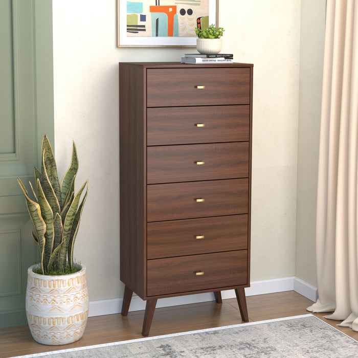 Milo Tall 6-Drawer Chest - Cherry