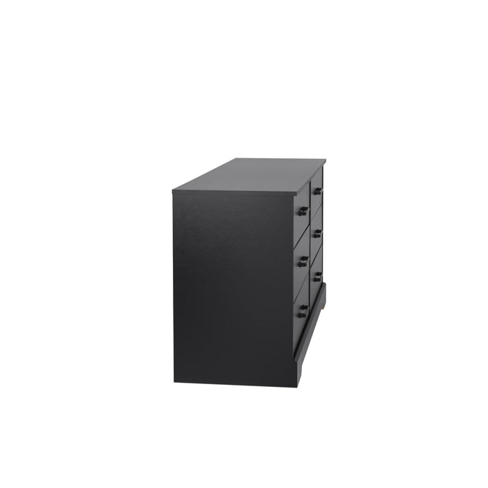 Prepac Rustic Ridge Farmhouse 6-Drawer Dresser - Black