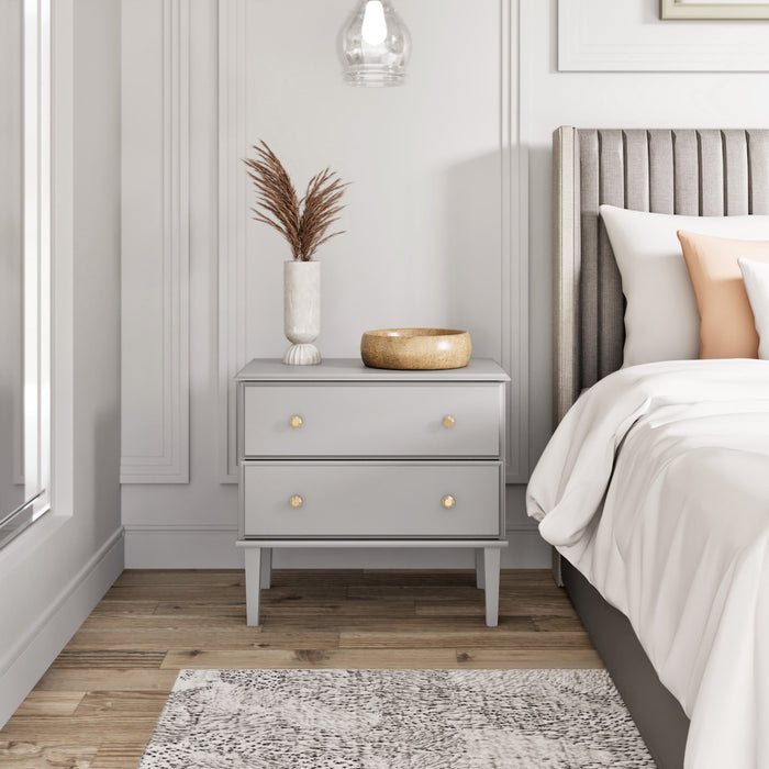 Prepac Lux 2-Drawer Nightstand - Grey