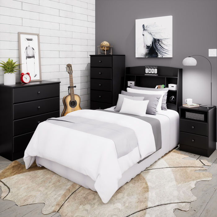 Astrid 2-Drawer Nightstand - Black