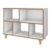 Manhattan Comfort Minetta 5-Shelf Mid-Century Low Bookcase - White
