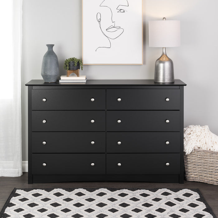 Jade 8-Drawer Dresser - Black