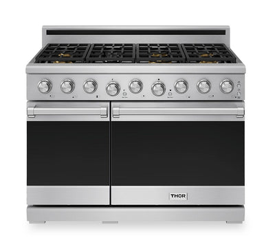 Thor Kitchen X Series 7.6 Cu. Ft. Freestanding Double Oven Gas Range – Stainless Steel - XRG48E  | Cuisinière à gaz amovible Thor Kitchen de série X de 7,6 pi3 à four double - acier inoxydable - XRG48E