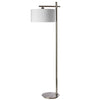 Dainolite 1 Light Floor Lamp Satin Chrome Finish White Shade