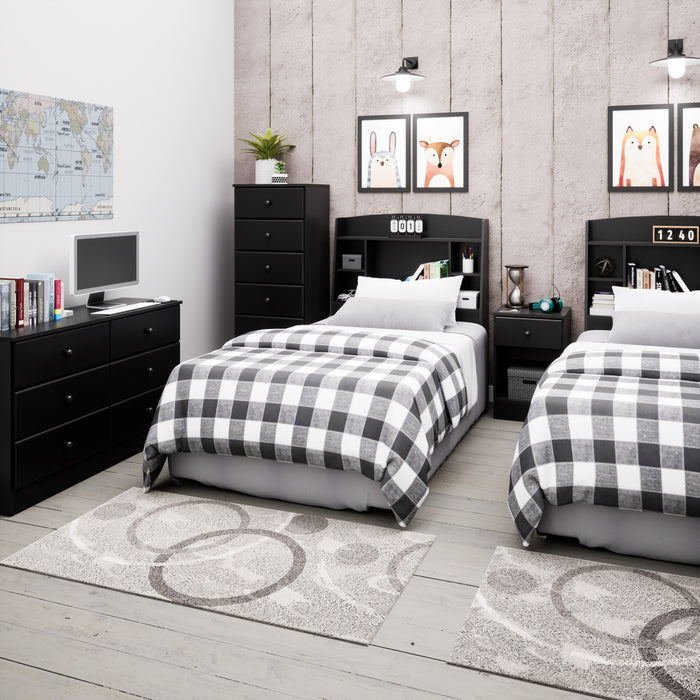 Astrid 6-Drawer Tall Chest - Black