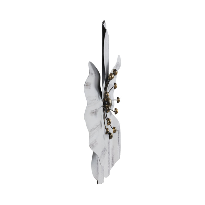 Metal 18\" Wall Flower - White