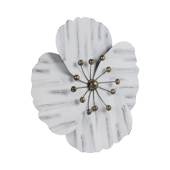 Metal 18\" Wall Flower - White