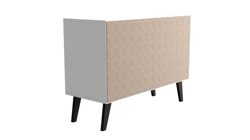 Manhattan Comfort Mid-Century Modern Amsterdam 3-Shelf Accent Cabinet - White
