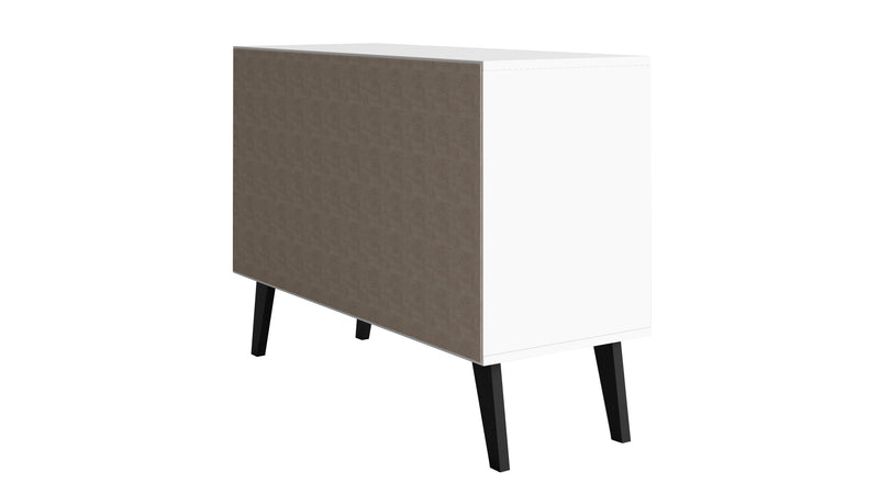 Manhattan Comfort Mid-Century Modern Amsterdam 3-Shelf Accent Cabinet - White