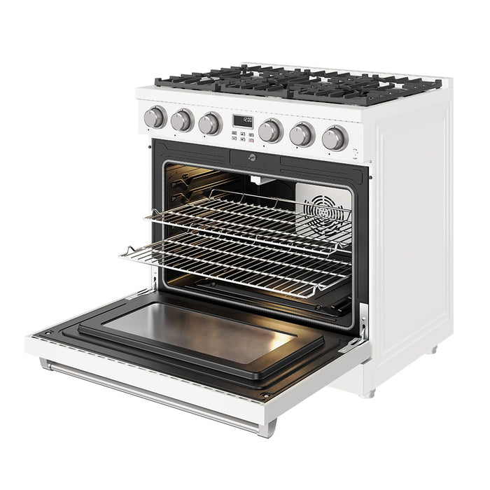 Thor Kitchen 6.1 Cu. Ft. Contemporary Professional Built-In Gas Range - White - ARG36W