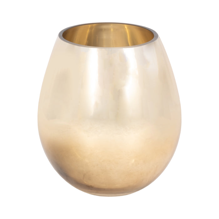 Glass 8\" Metallic Vase - Gold