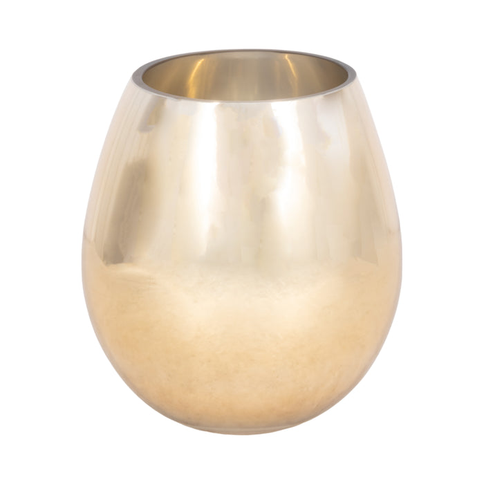 Glass 8\" Metallic Vase - Gold