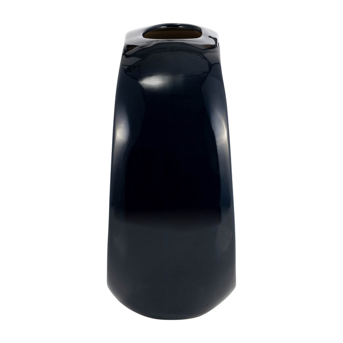 Ceramic 11\" Oval Vase - Navy