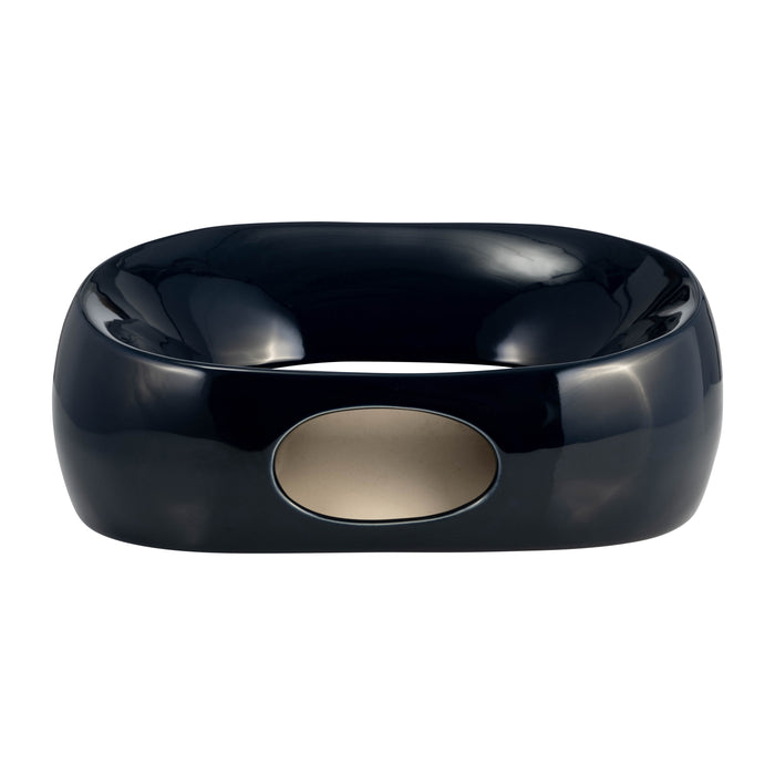 Ceramic 11\" Oval Vase - Navy