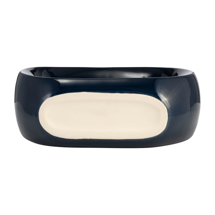 Ceramic 11\" Oval Vase - Navy