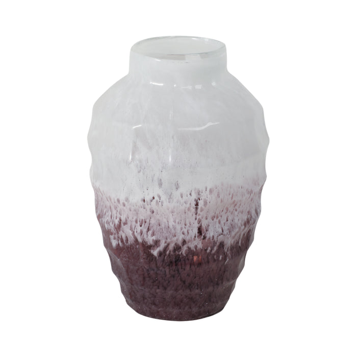 Glass 12\" Two-Tone Vase - Blush