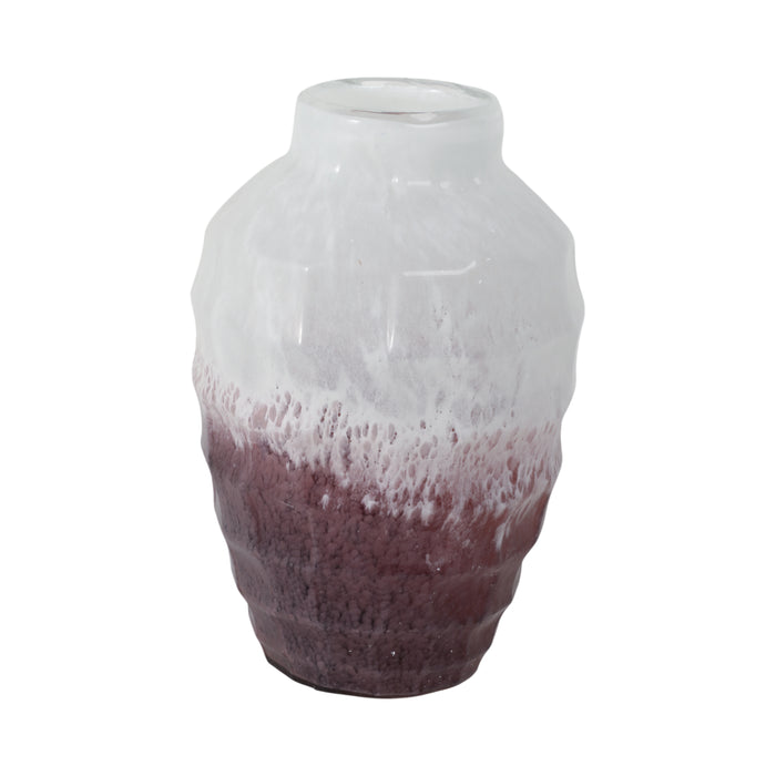 Glass 12\" Two-Tone Vase - Blush