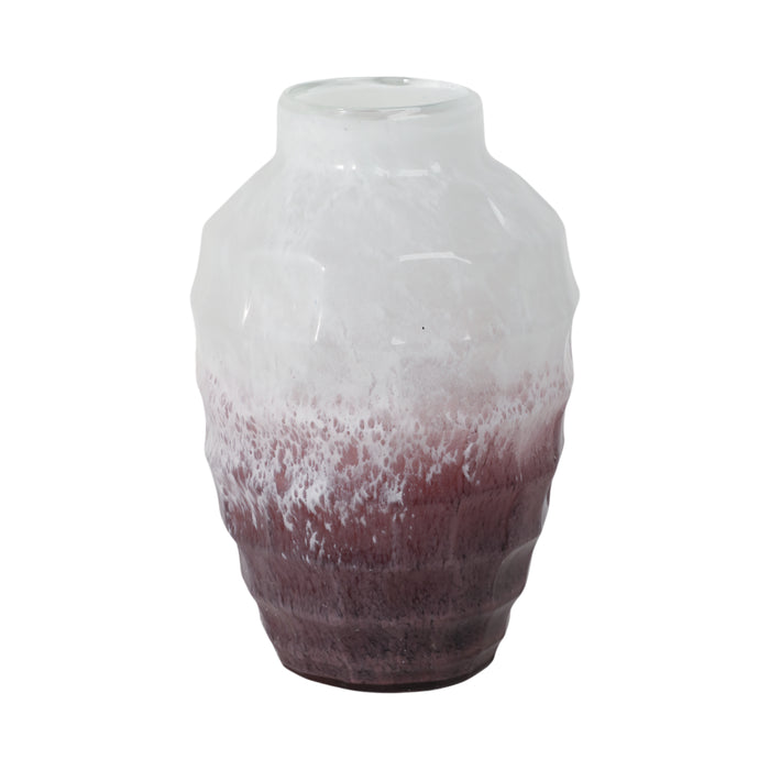 Glass 12\" Two-Tone Vase - Blush