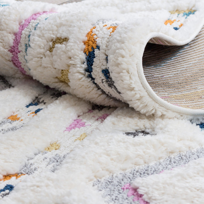 Lola Chevron Shag Area Rug - 2'7\" x 8'