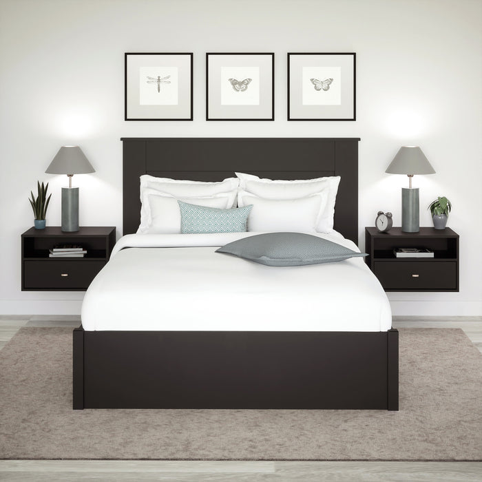 Floating Shelf with Drawer - Black