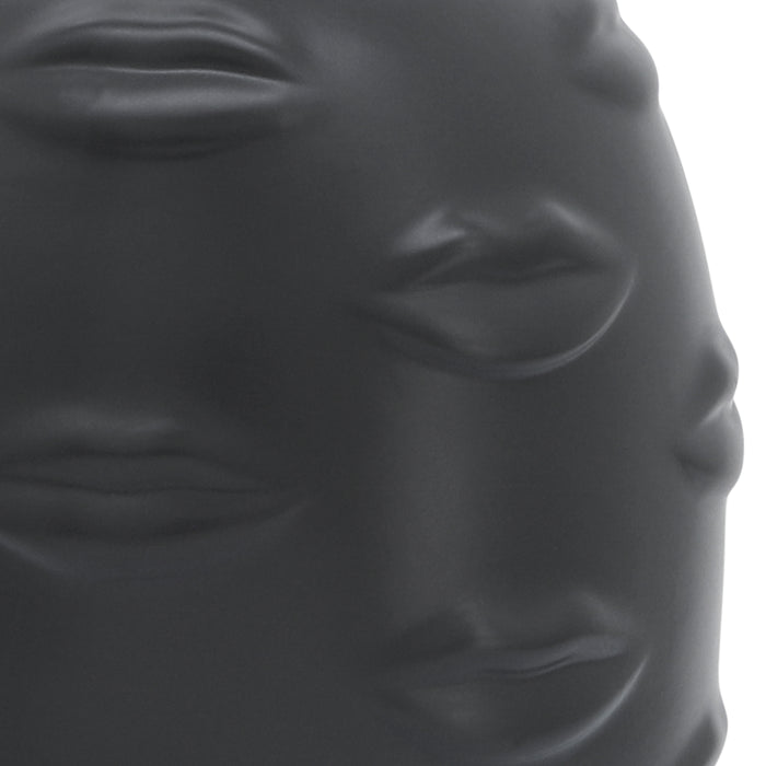 Ceramic 10\" Lips Vase - Black