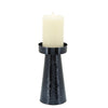 Metal 8\" Hammered Candle Holder - Blue