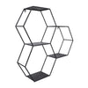 Iron Metal 26" Hexagon Wall Shelf - Black | Étagère murale hexagonale de 26 po en fer métallique - noire