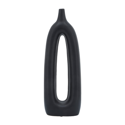 Ceramic 14" Open Cut-Out Vase - Black|Vase de 14 po en céramique avec découpe - noir