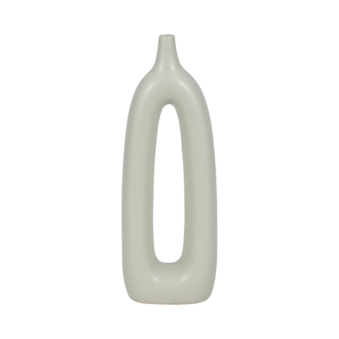 Ceramic 14\" Open Cut-Out Vase - Sage Green