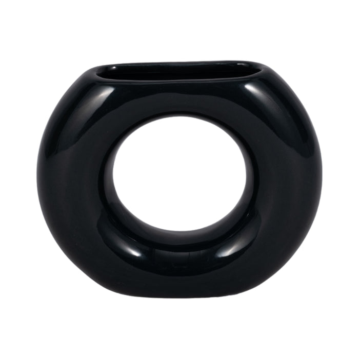 Ceramic 5\" Donut Vase - Navy