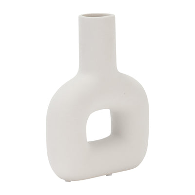 Dolomite 8" Open Cut Vase - White | Vase de 8 po en dolomie avec découpe - blanc