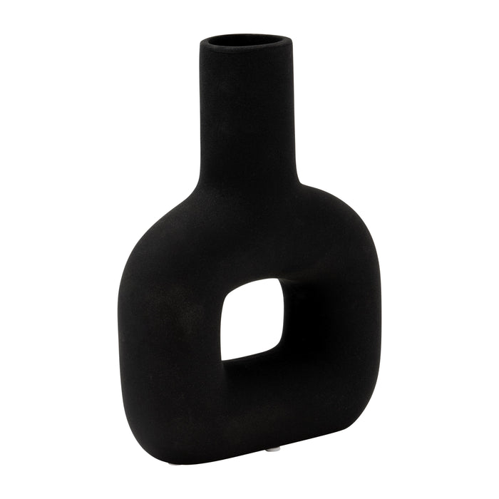 Dolomite 8\" Open Cut Vase - Black