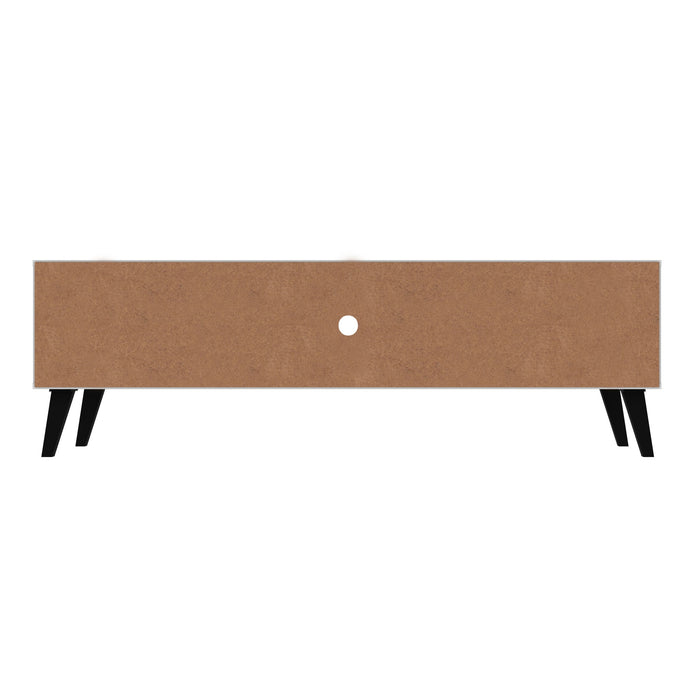 Manhattan Comfort Doyers 62.20\" Mid-Century Modern TV Stand - White & Nut Brown