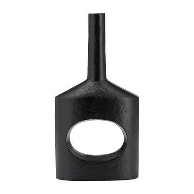 Metal 12" Small Modern Open Cut-Out Vase - Black|Petit vase moderne de 12 po en métal avec découpe - noir